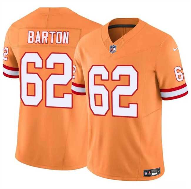 Men & Women & Youth Tampa Bay Buccaneers #62 Graham Barton Orange 2024 Draft F.U.S.E. Throwback Limited Stitched Jersey